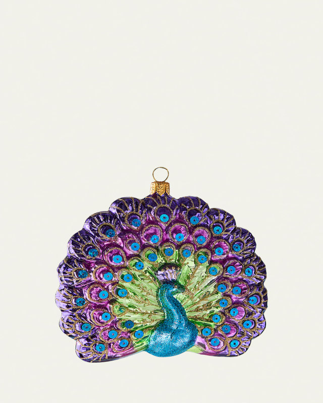 Peacock Tail Christmas Ornament